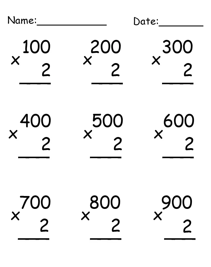 Helpful Multiplication Worksheet