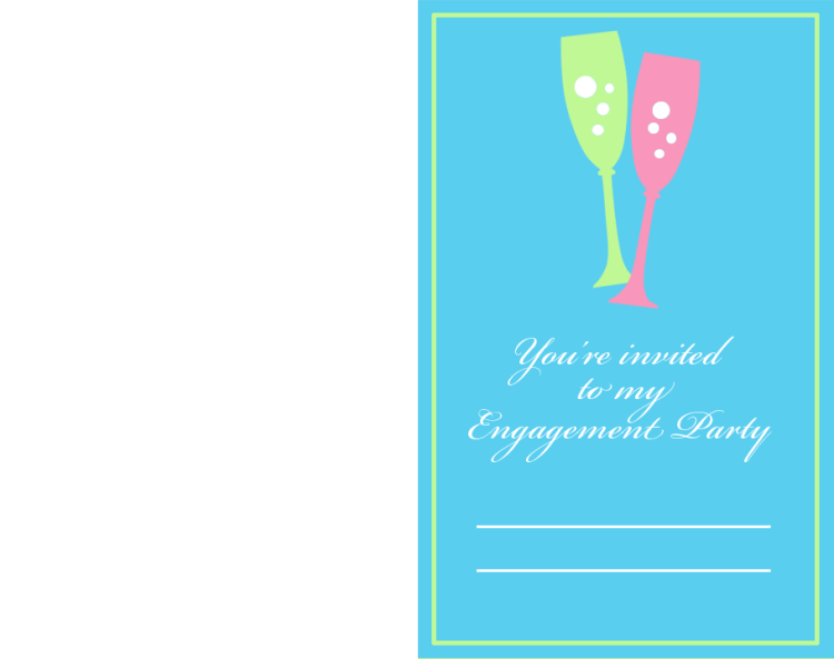 Fizzy Fun Engagement Party Printable Invitations