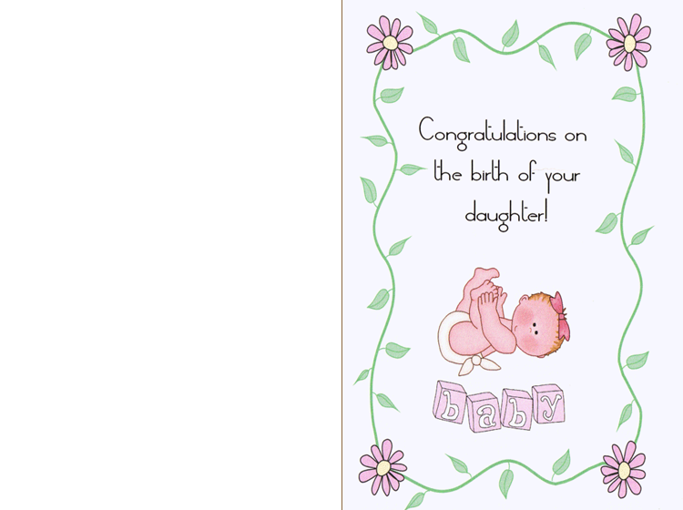Printable Congratulations Baby Girl Cards