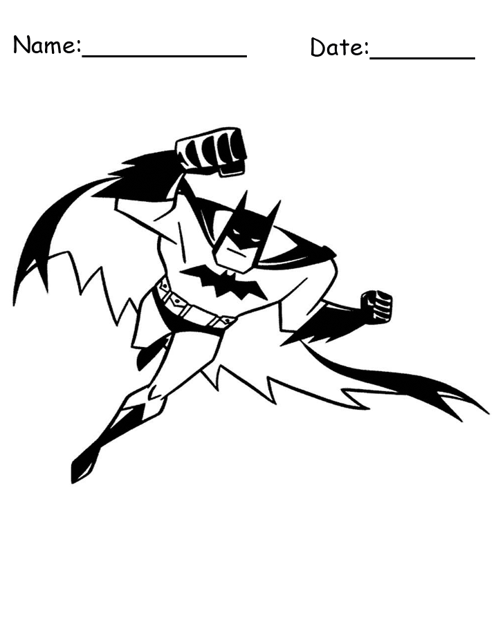 Running Batman Printable Coloring Pages