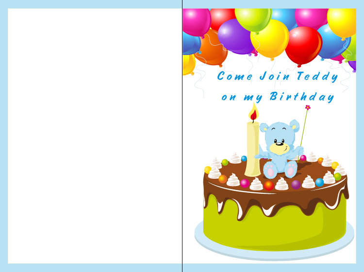 Printable Teddy Bear Invitation