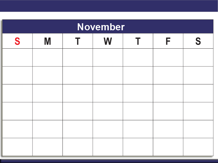 Printable Blank November Calendar