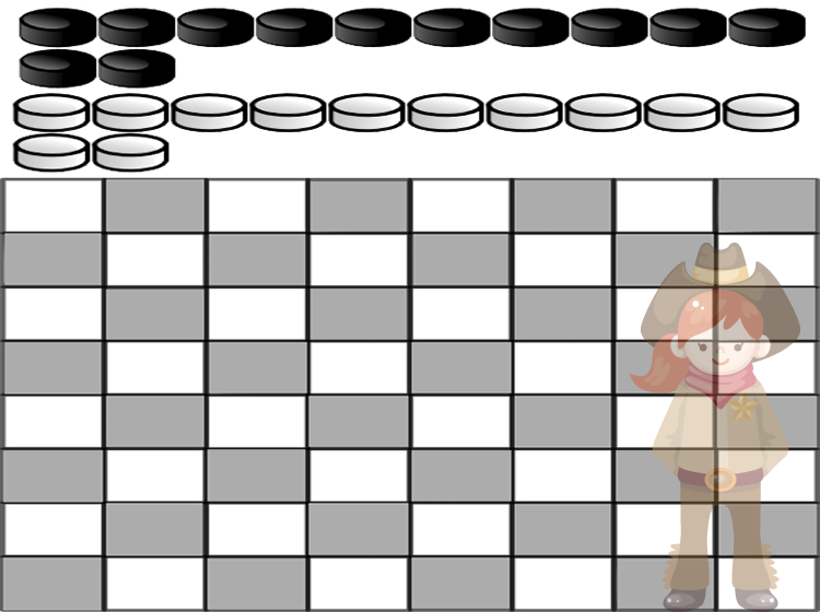 Cowgirl Printable Checkers Board Game