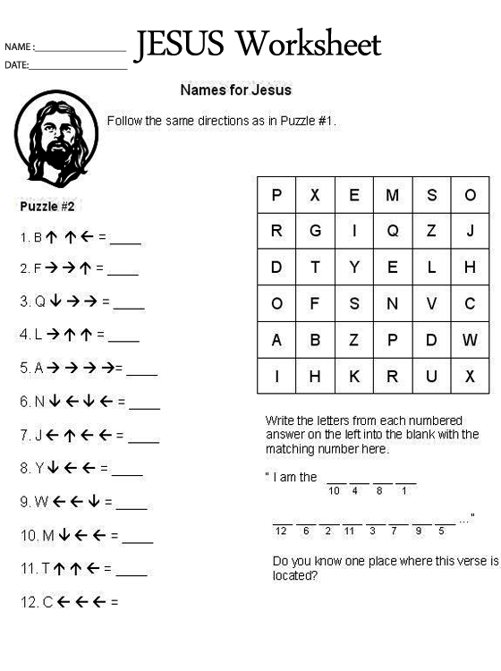Printable Church Worksheets
