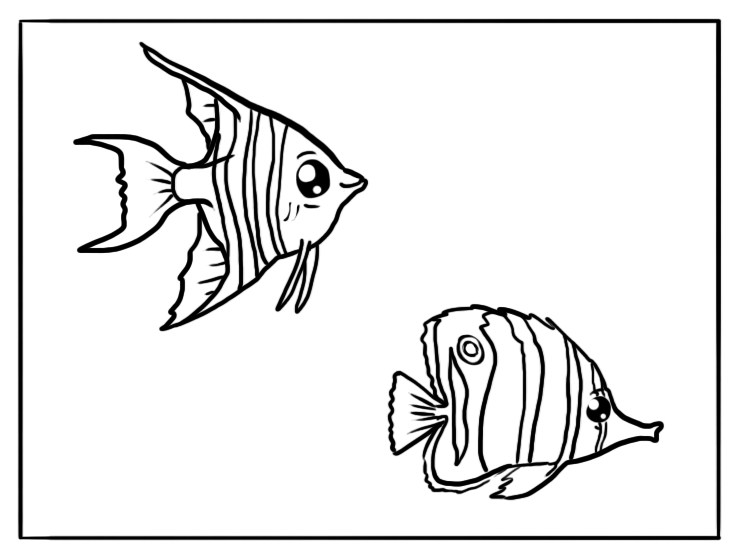 Printable Two Fish Coloring Sheet