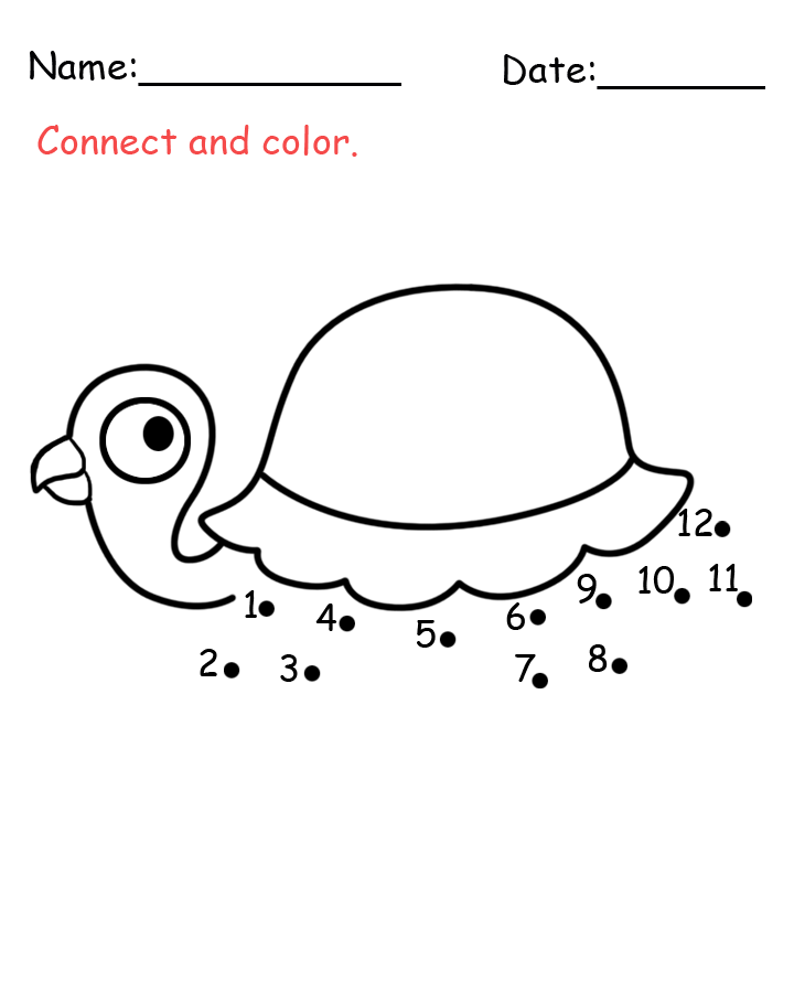 Turtle Connect The Dots Activity