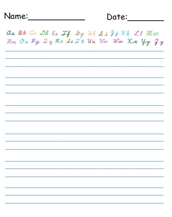Printable Practice Cursive Worksheets