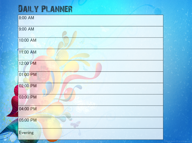 Floral Daily Calendar