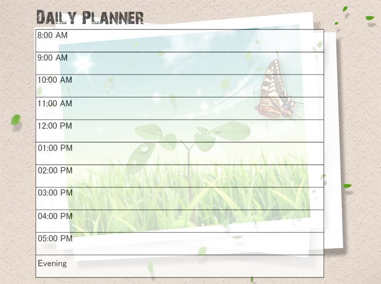 Spring Garden Daily Calendars