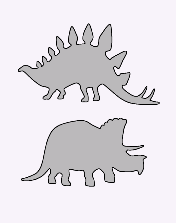 Stegosaurus And Triceratops Stencils Printable Crafts