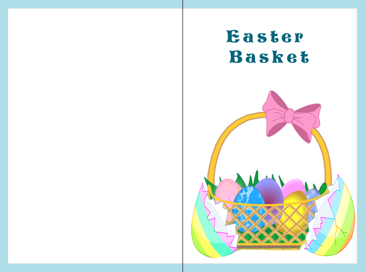 Blue Basket Printable Easter Card