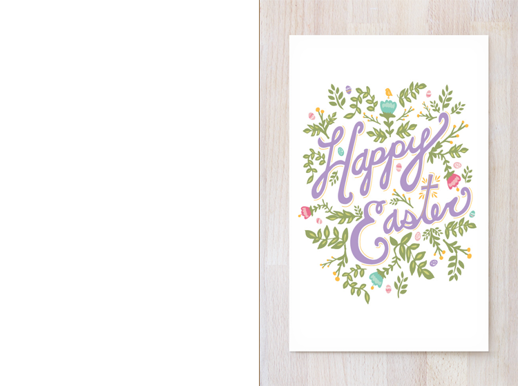 Printable Floral Easter Cards