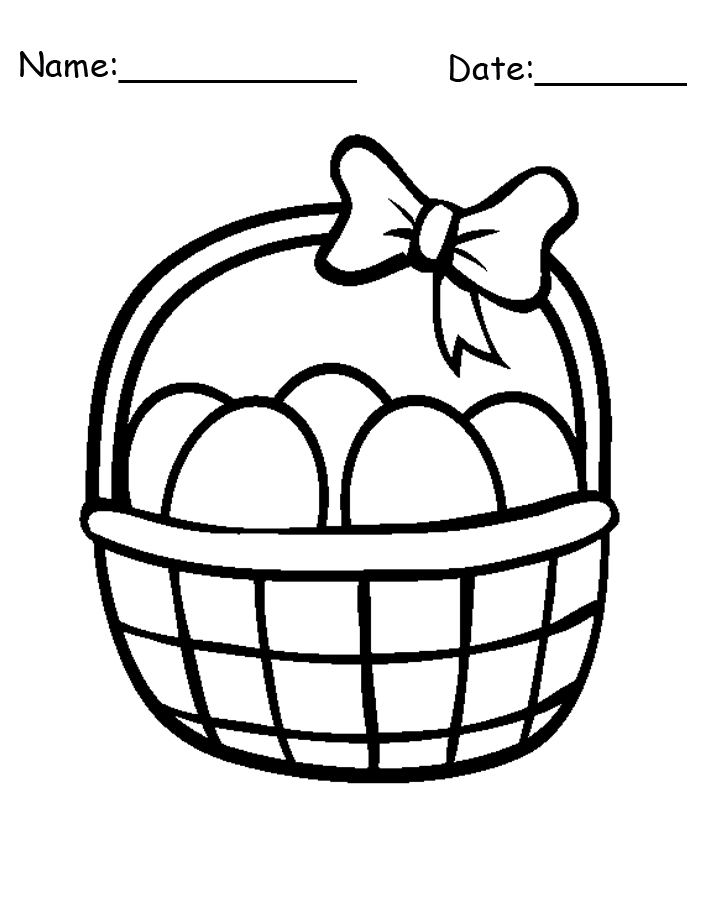Easter Eggs Basket Printable Coloring Pages