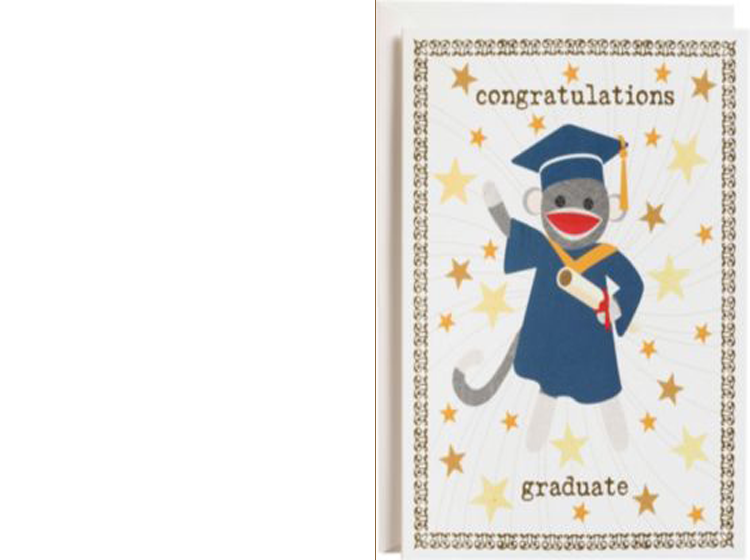 Printable Sock Monkey Graduation Cards