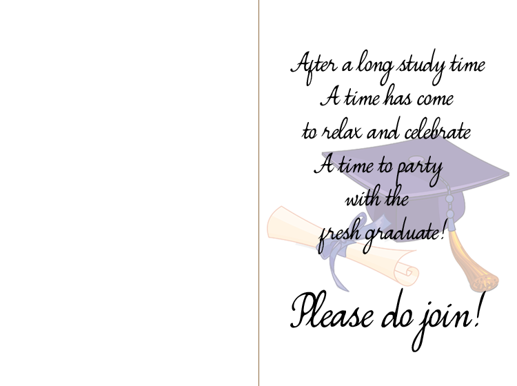 Join Me In My Graduation Printable Invitation