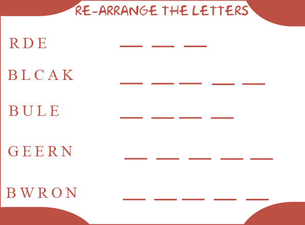 Color Spelling Kids Worksheets