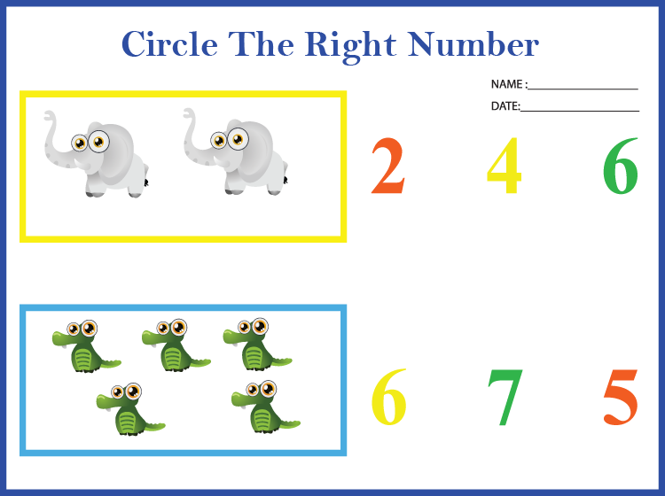 Printable Counting Numbers Worksheet