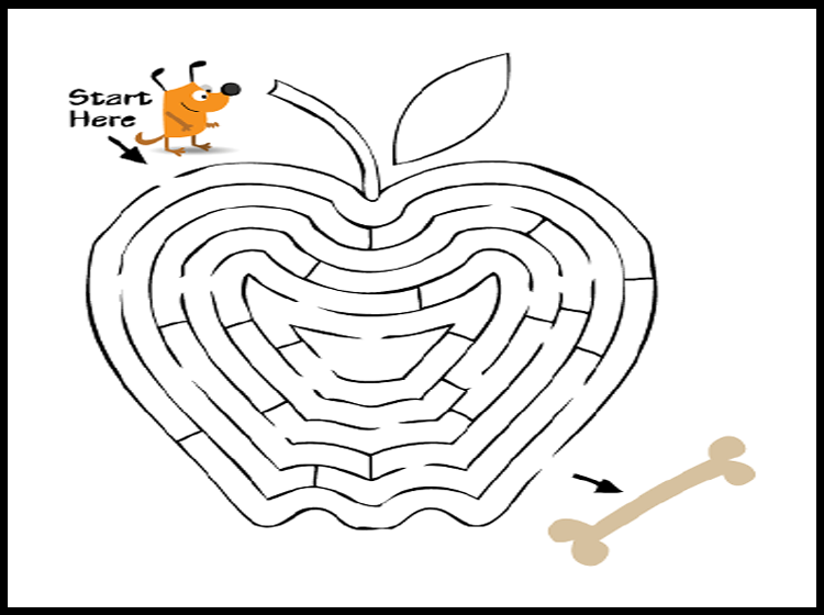 Apple Printable Mazes