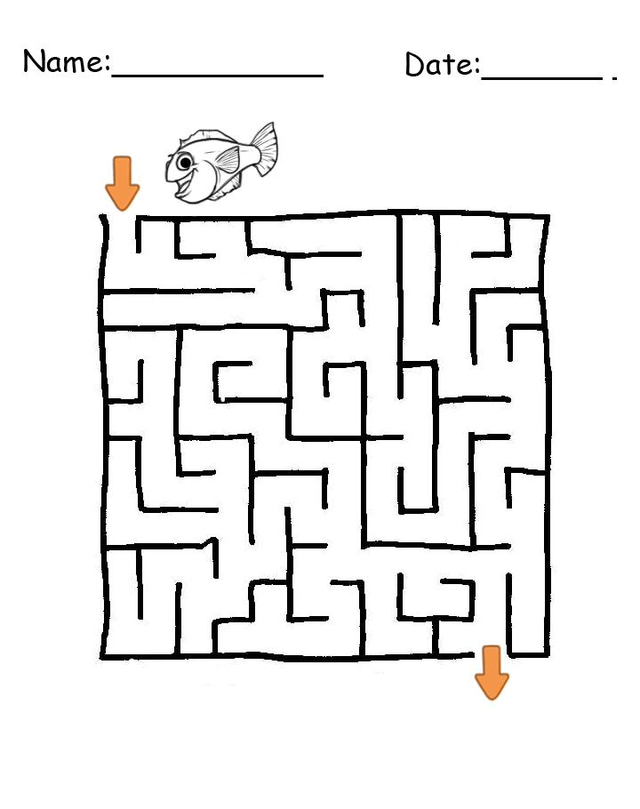 Printable Fish Maze Games