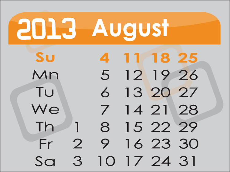 Printable Days Of The Month Calendars