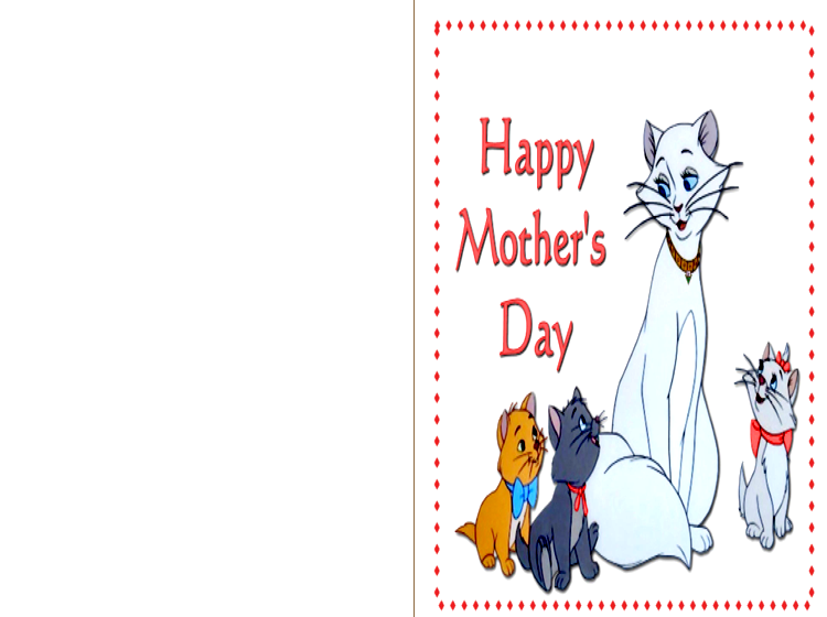Printable Kittys Mothers Day Cards