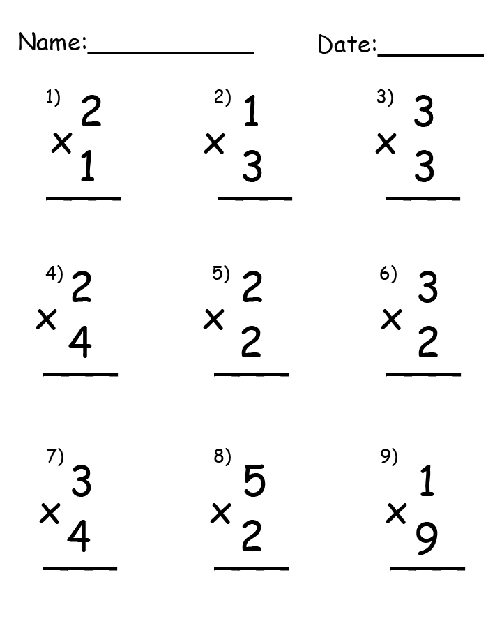 Multiplication Printable Worksheets