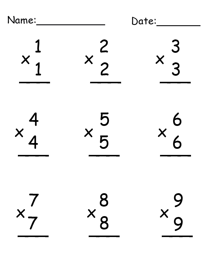 Printable Multiplication Worksheet