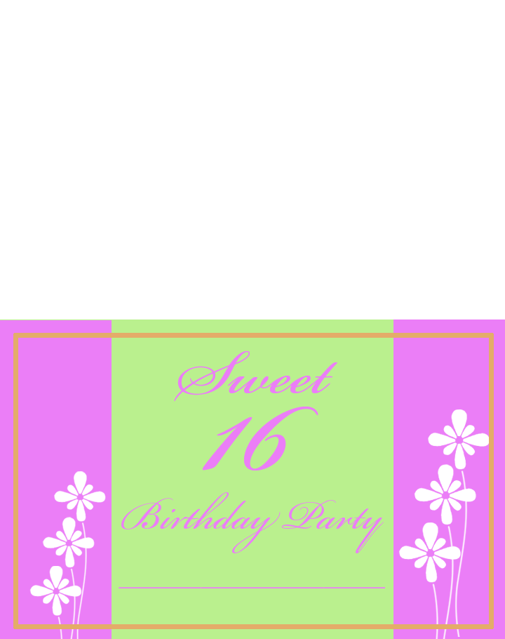 Printable Sweet Sixteen Party Invitations