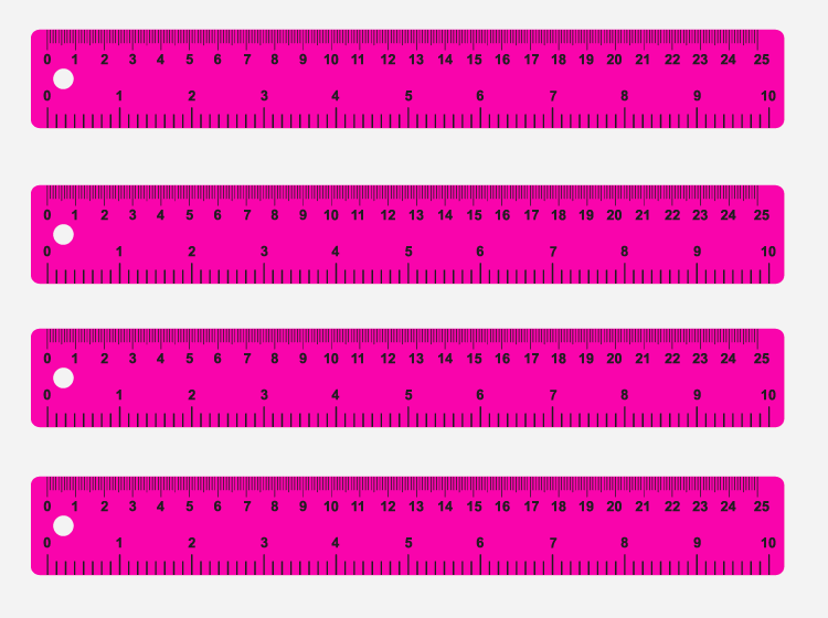 Printable Pink Rulers