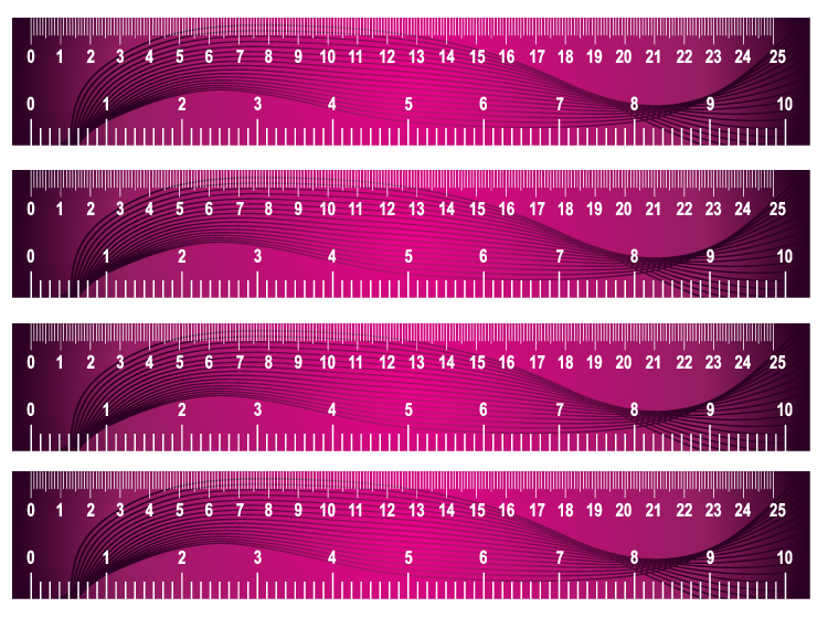Printable Purple Wave Paper Ruler