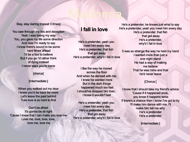 Printable Madonna Sheet Music