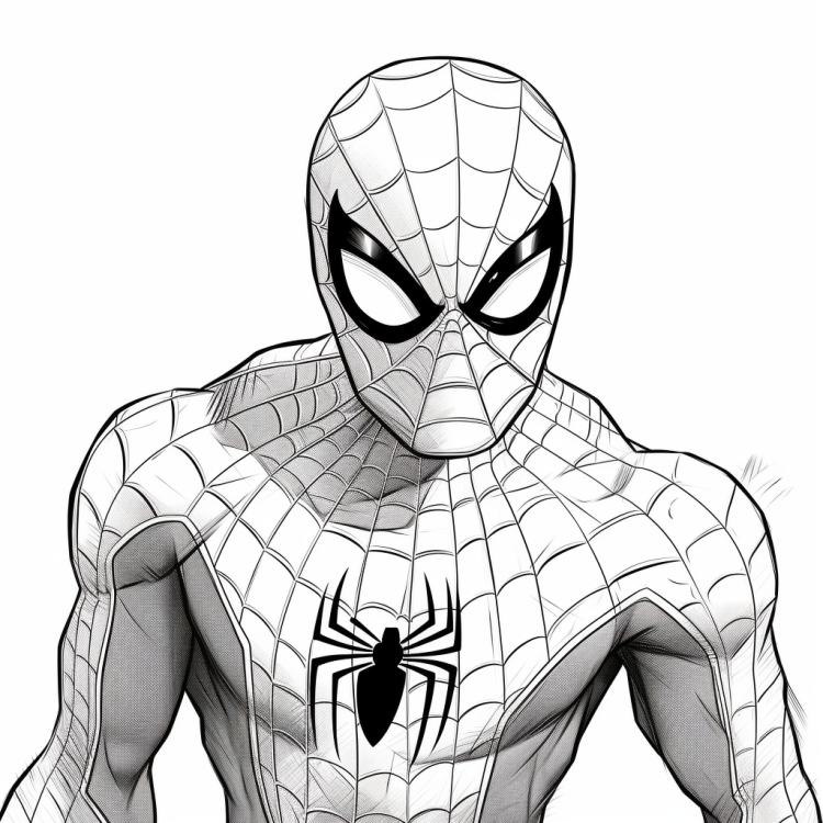 Leaping Spiderman Printable Coloring Pages