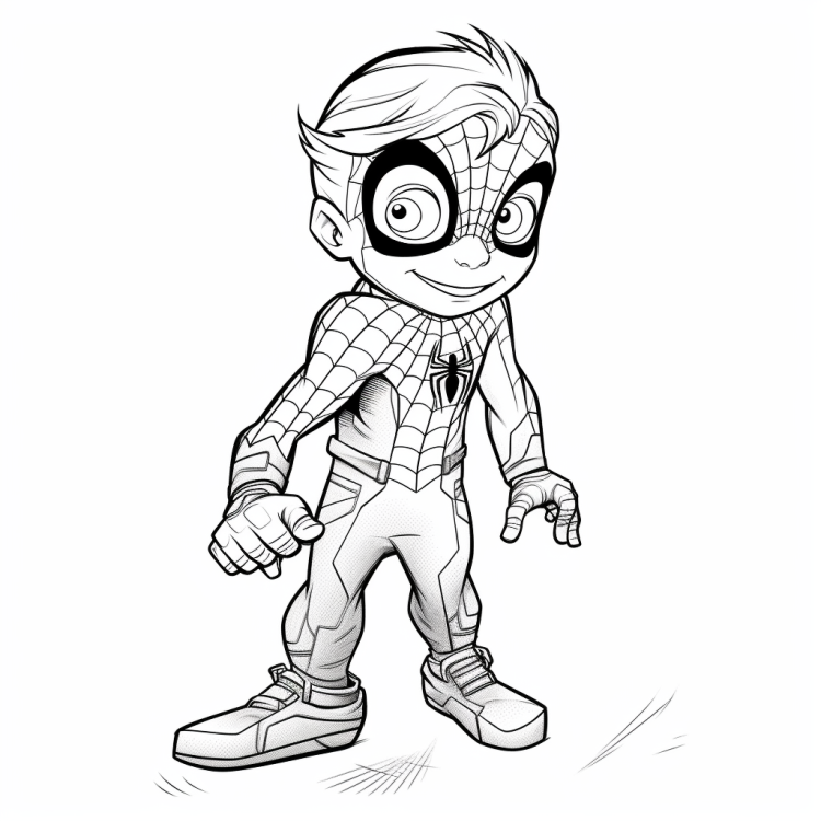 Leaping Spiderman Printable Coloring Pages