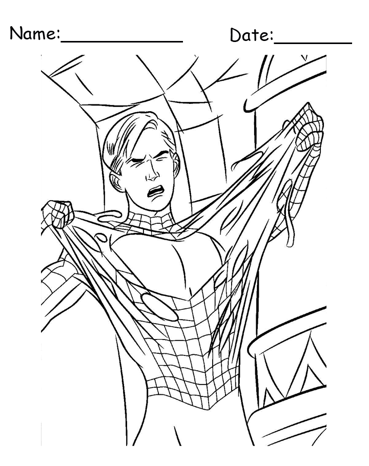 Spiderman Costume Printable Coloring Sheets