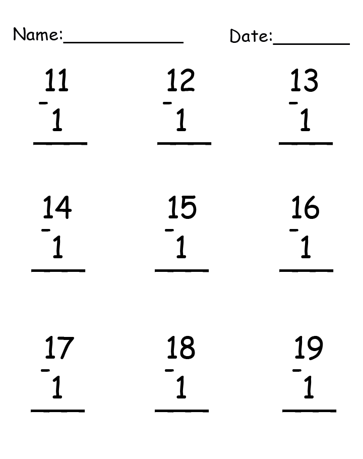 Subtraction Worksheet
