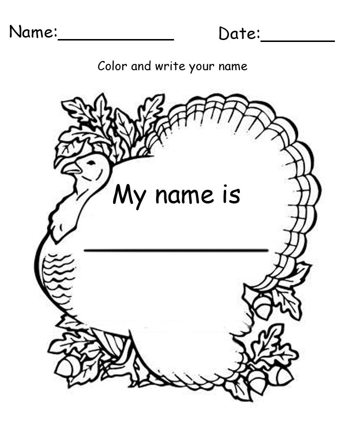 Autumn Turkey Coloring Activity Printable Crafts