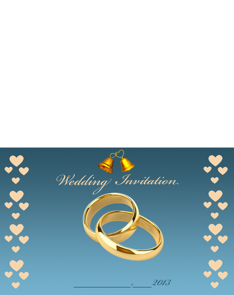 Printable Joined Rings Wedding Invitations