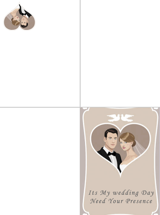 Printable Quad Fold Wedding Invitation