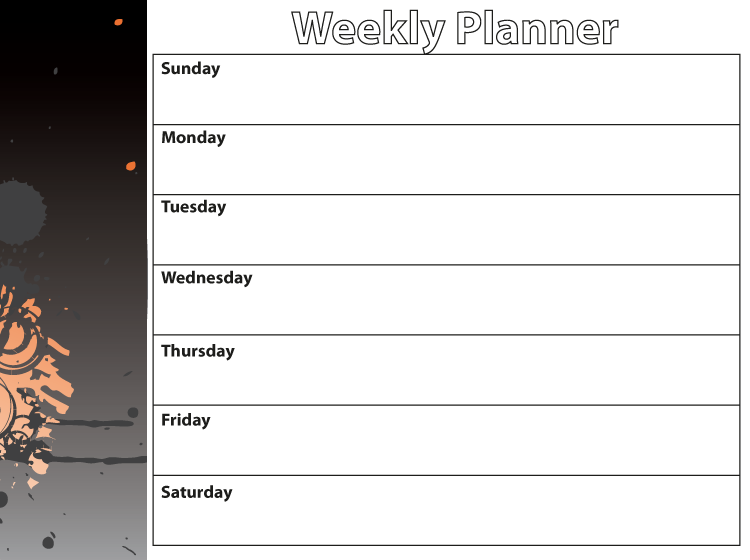 Printable Grey Scale Weekly Calendars