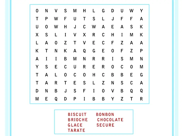 Printable Ice Cream Word Search Puzzles