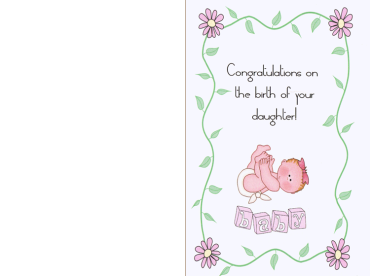 Printable Congratulations Baby Girl Cards