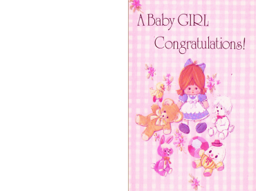 Printable Congratulations Pink Baby Cards