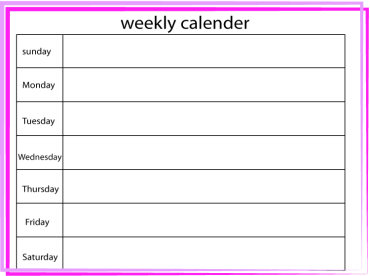 Pink and Purple Blank Weekly Printable Calendar
