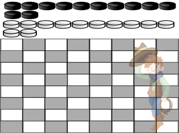 Happy Cowboy Checkers Board Game