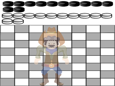Rootin' Tootin' Cowboy Checkers Printable Game
