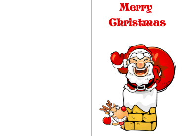 Santa In Chimney Cards