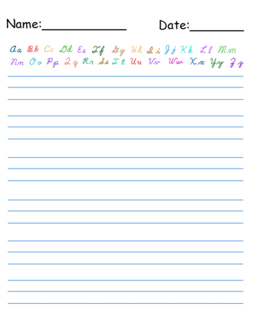 Printable Practice Cursive Worksheets
