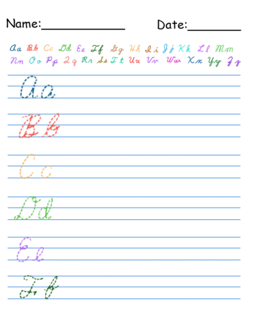 Printable tracing Cursive Words Worksheets