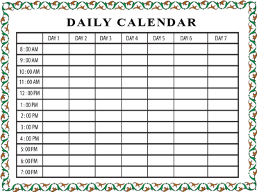 Printable Daily Schedule Calendar