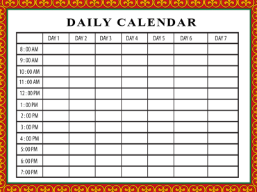 Printable Free Daily Calendar
